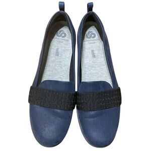 Clarks Cloudsteppers Womens Size 9.5 M Slip On Shoes Blue Loafer Ayla Sloane